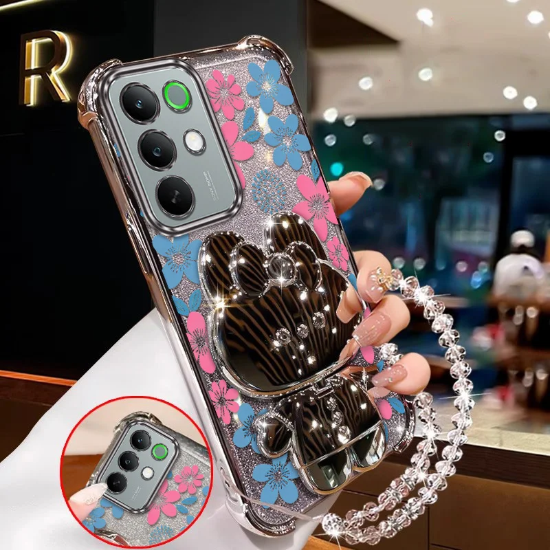 Bright Flowers Phone Case Set with Lanyard and Stand - 3 Piece Set