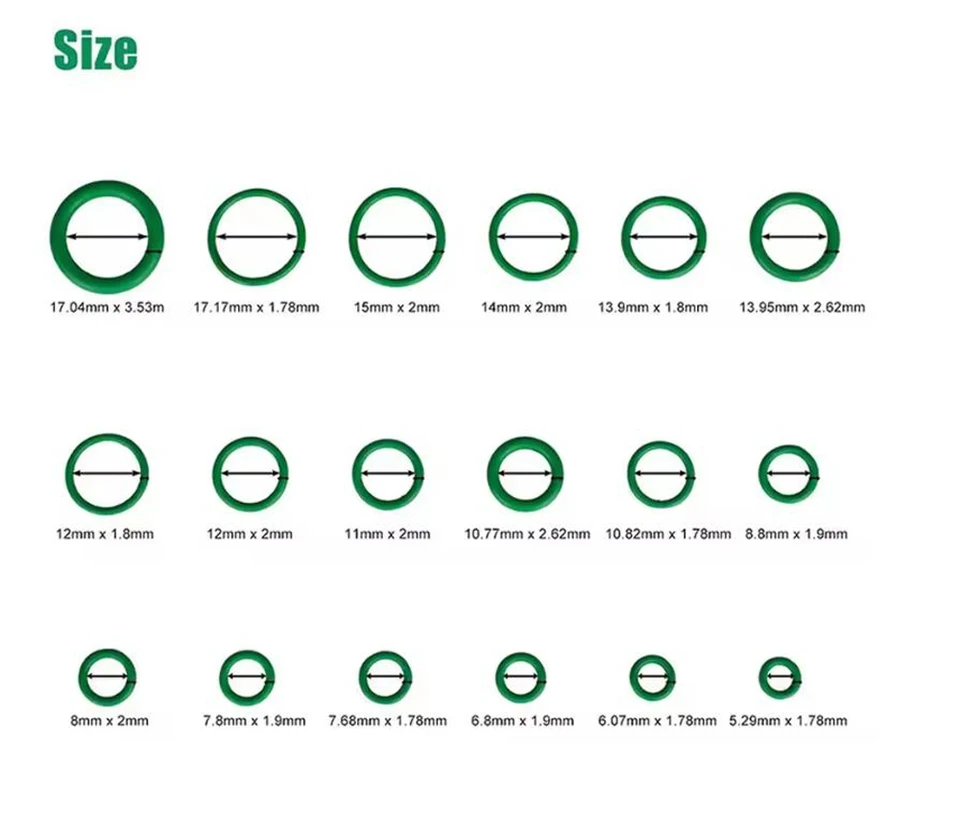 225 Pezzi O-Ring In Gomma – Set Guarnizioni Resistenti All'Olio, Rondelle, Nere, Assortite