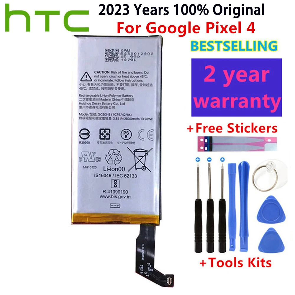 

Original Replacement Battery For Google Pixel4 Pixel 4 G020I-B Genuine Battery 2800mAh Phone Latest Production Battery