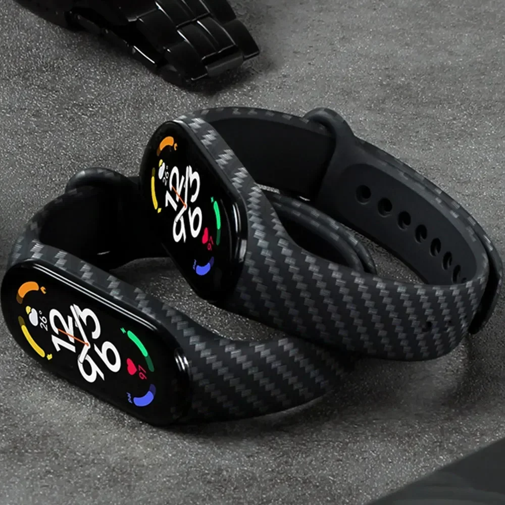 حزام من ألياف الكربون لشاومي Mi Band 7 nfc معصمه س...