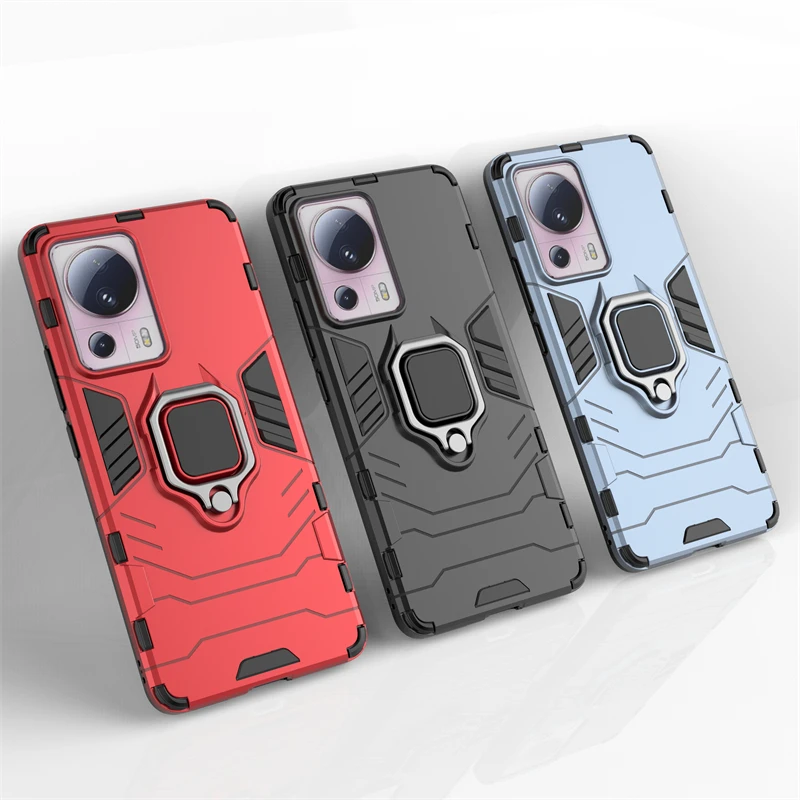 Per Xiaomi 13 Lite Custodia Cover Xiaomi Mi 13 Lite Capa Antiurto Paraurti Armor Ring Magnetic Metal Holder Cover Mi 13 Lite Fundas