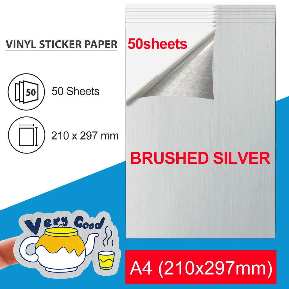 50 Sheets Printable Vinyl Sticker A4 Paper for Inkjet Printer Waterproof  Vinyl Paper Sheet Self Adhesive A4 Label DIY Car Craft - AliExpress