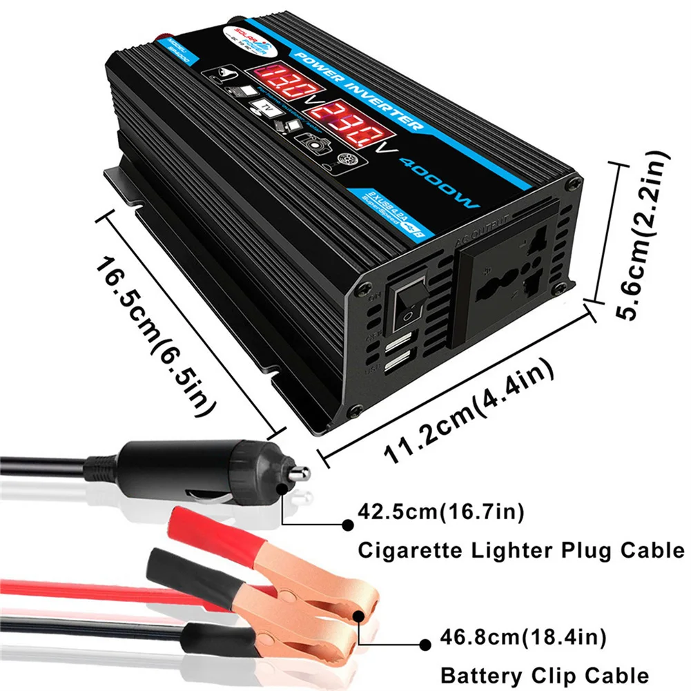 thumbnail image 2 of 4000W Pure Sine Wave Inverter, DC 12 Volt To 220 Volt AC 2 of 14