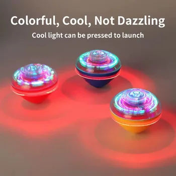 Luminous Rotating Gyro Light Up Flashing Bouncing Gyroscope Spinning Top Cool Stuff Gadget Colorful Novelties One Click Launcher 1