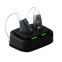 JINGHAO 1Pair Rechargeable Elderly Ear Hearing Aids BTE Visible Hearing Amplifier with Charger Dock Sound Device Grey 1
