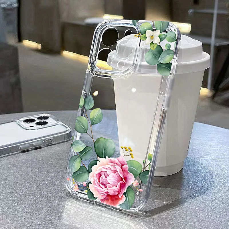 Vibrant Floral Soft TPU Clear Phone Case Cover