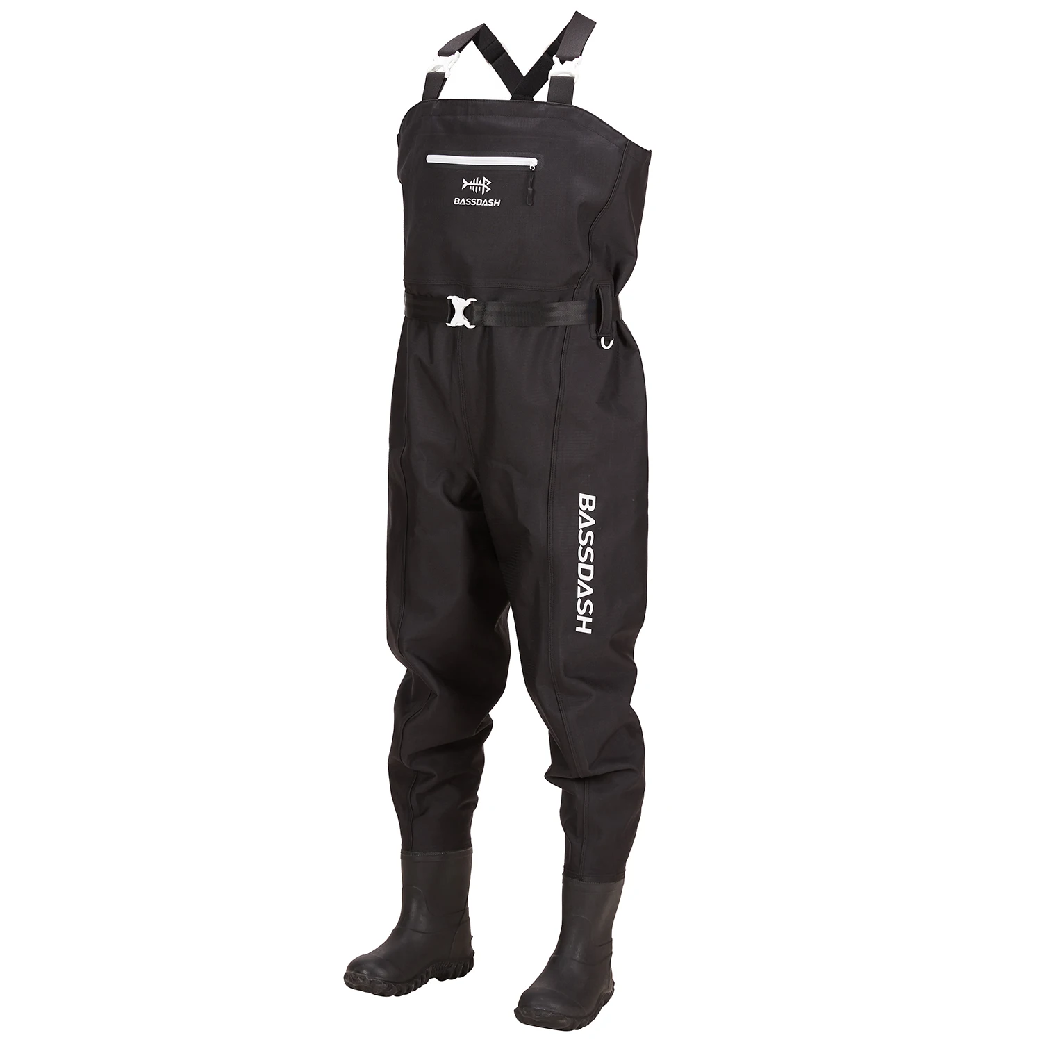Bassdash Men Boot Foot Waders Ultra High Strength Black Plaid Nylon PVC Fishing Hunting Chest Waders Big Size