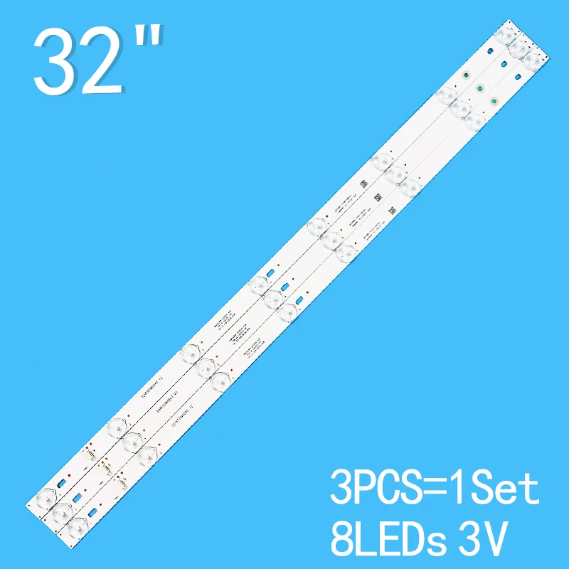 For 3PCS/klt 590mm 8LEDs 3V TOT-32-3X8-3030C-8SIP 4C-LB320T 4C-LB320T-HQ8 32HR331M08A3 L32F1600B LE32D99 L32F2800A L32F3301B for tcl 32 lcd tv 32hr331m08a3 v2 4c lb320t hq8 4c lb320t hq9 tcl y32a480g b32a380 b32e650 l32f2800a led32m3620 32h100