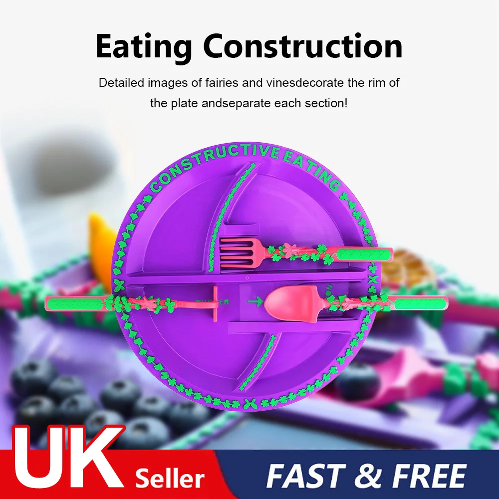 Dinneractive Eating Utensil Set Toy For Kids Construction Themed Fork And Spoon: 3 - 5 Days Free Delivery UK