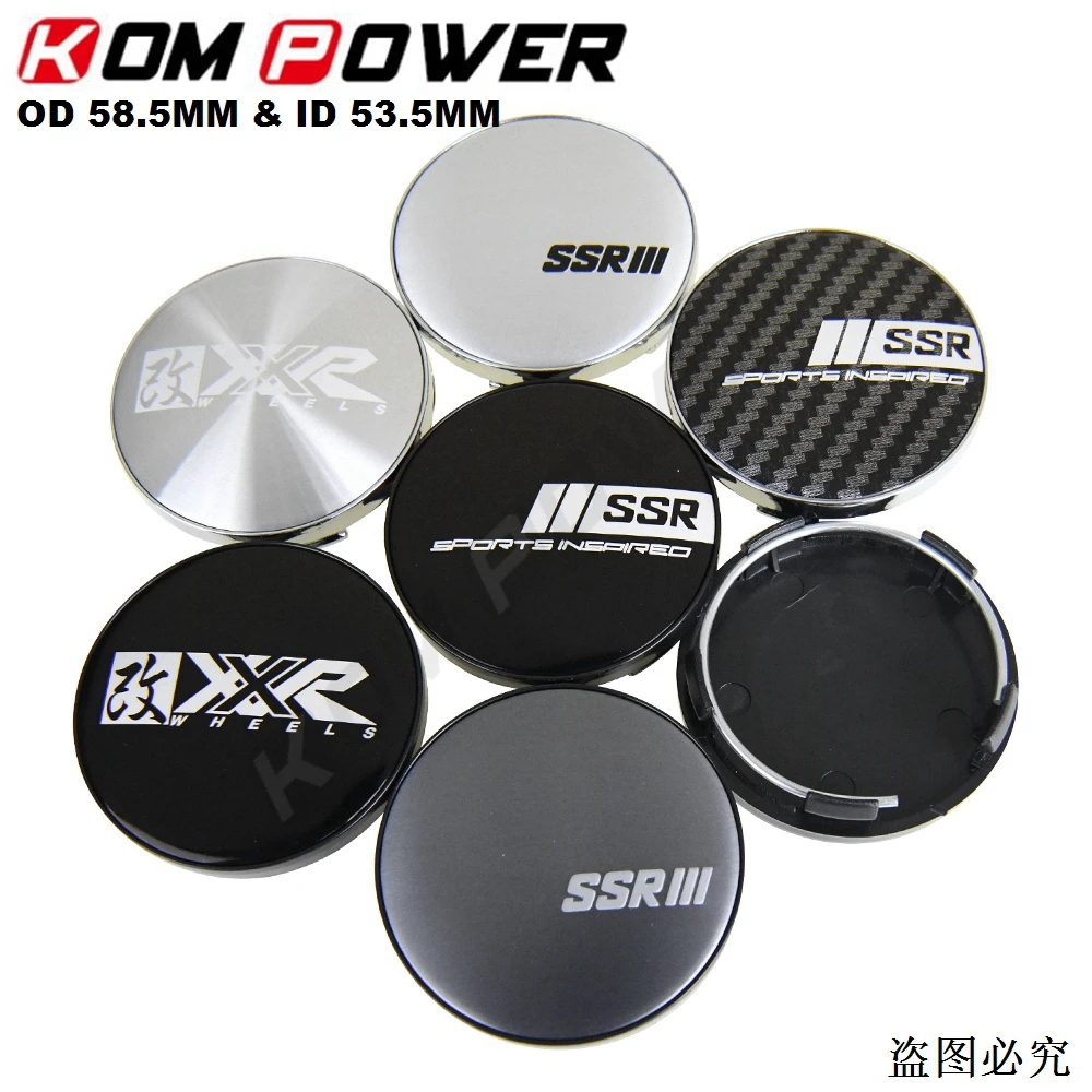 4PCS OD 58MM / ID 53MM Wheel Cap SSR XXR Emblem Wheel Center Hub Cap Rim Cover