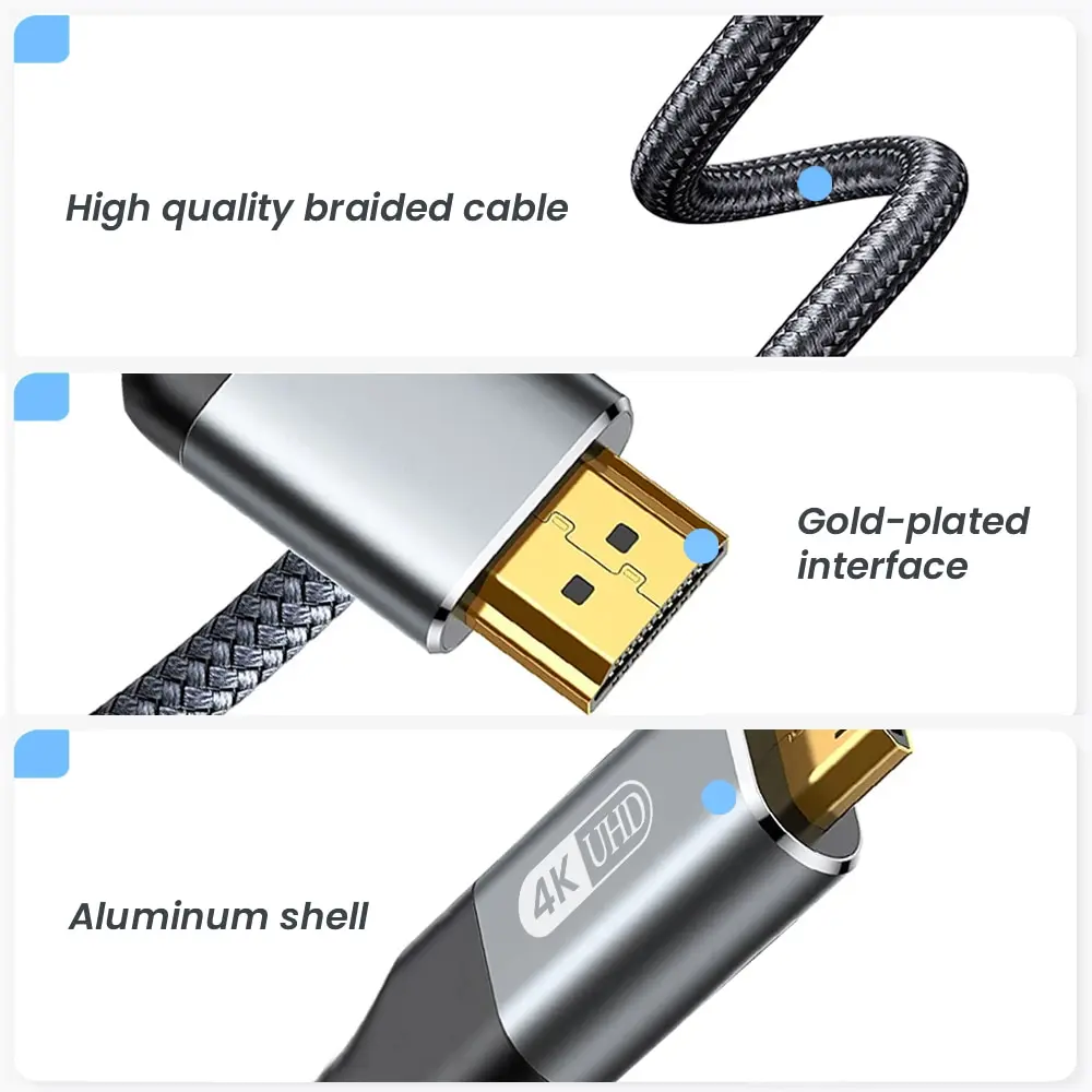 NIERBO HDTV º ī޶ ̴ HDMI to HDMI ̺,   HDMI ȣȯ ̺,  2.0 ڵ, HD 4K 60Hz
