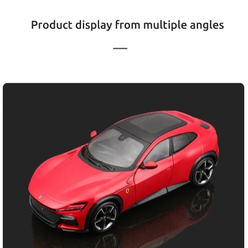1:25 페라리 Purosangue 자동차 모델, SUV 시뮬레이션 다이캐스트 모델 에디션, 합금 럭셔리 차량, 오프로드 차량, 하드바운드 선물
