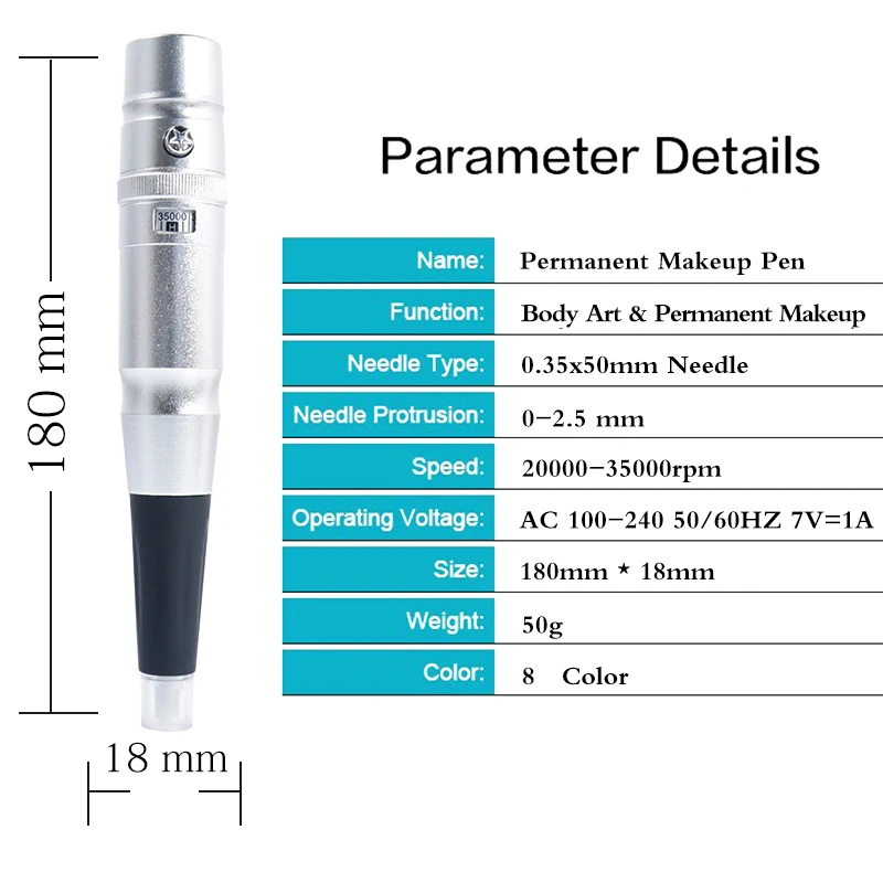 Tattoo Kit Permanent Eyebrow Machine Demografo PMU Pen Swiss Motor for Microblading Universal Needle
