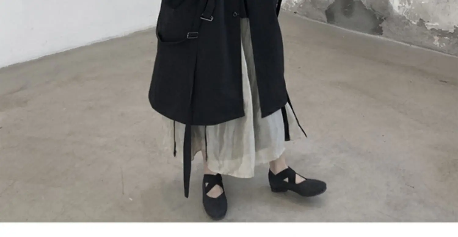 Black Oversized Dark Trench Windbreaker