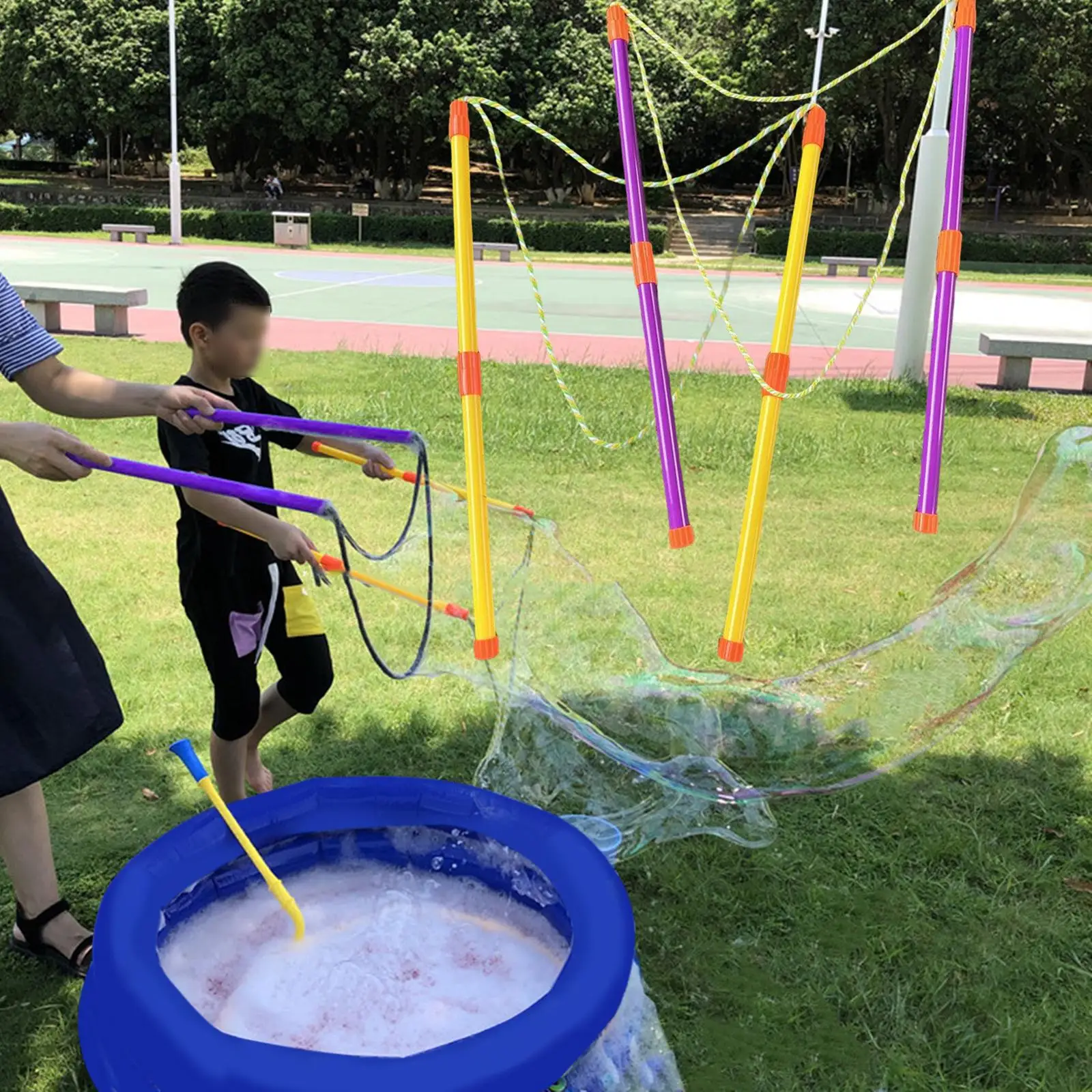 2 Large Bubble Wands Summer Activity Toys Outdoor Bubble Circle Bubble Blowing Toys for Kids Adult 4