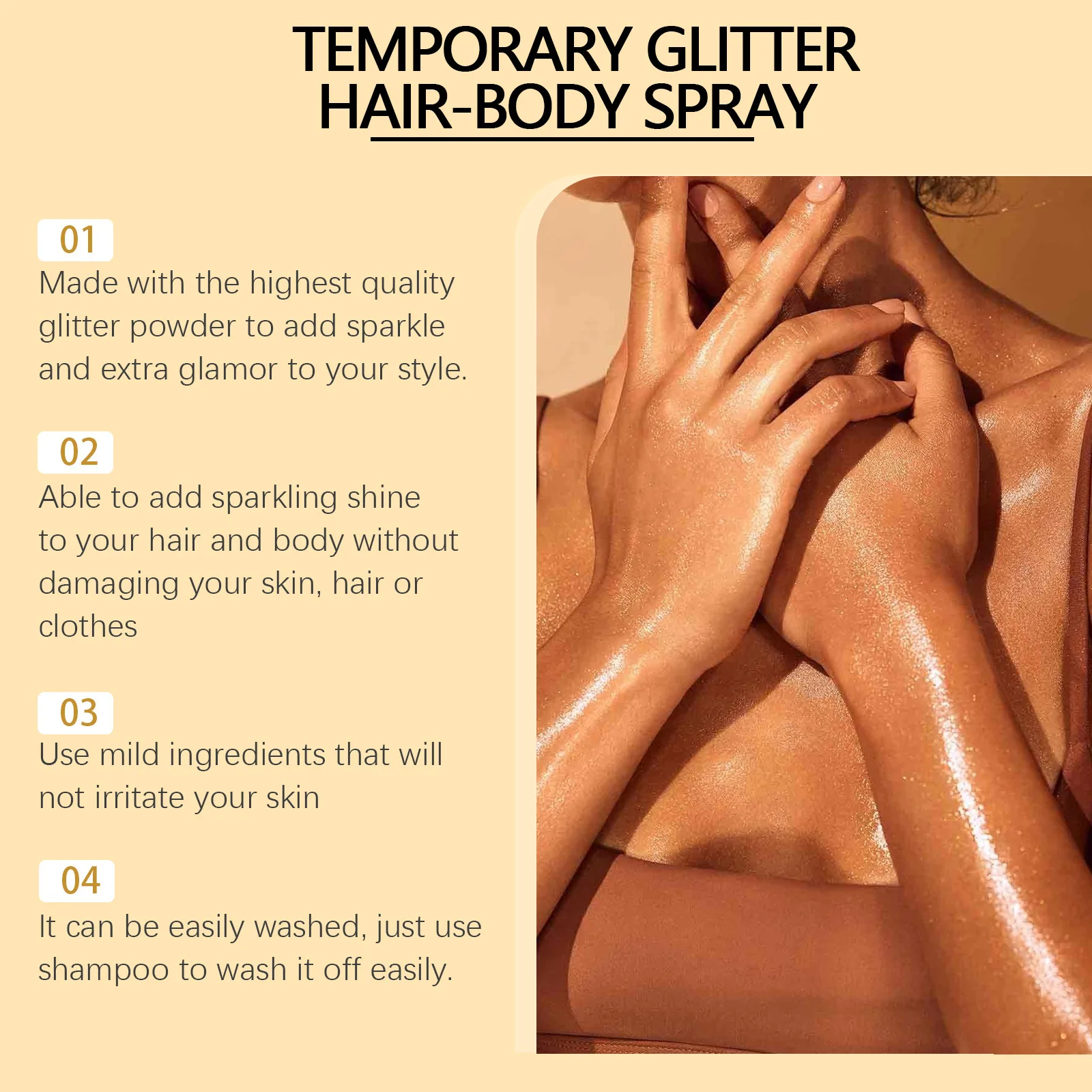 Gold Silver Highlighter Spray Glitter Shimmer Sparkle Liquid Highlighter Makeup Waterproof High Glossing Glitter Body Cosmetics 4