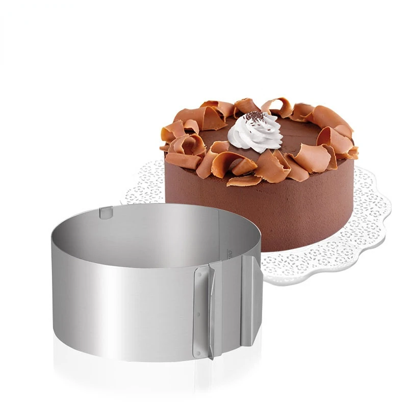 Verstellbarer runder Kuchenring, versenkbarer Mousse Kuchenring aus Edelstahl, Kreis Backring – Kuchenwerkzeuge