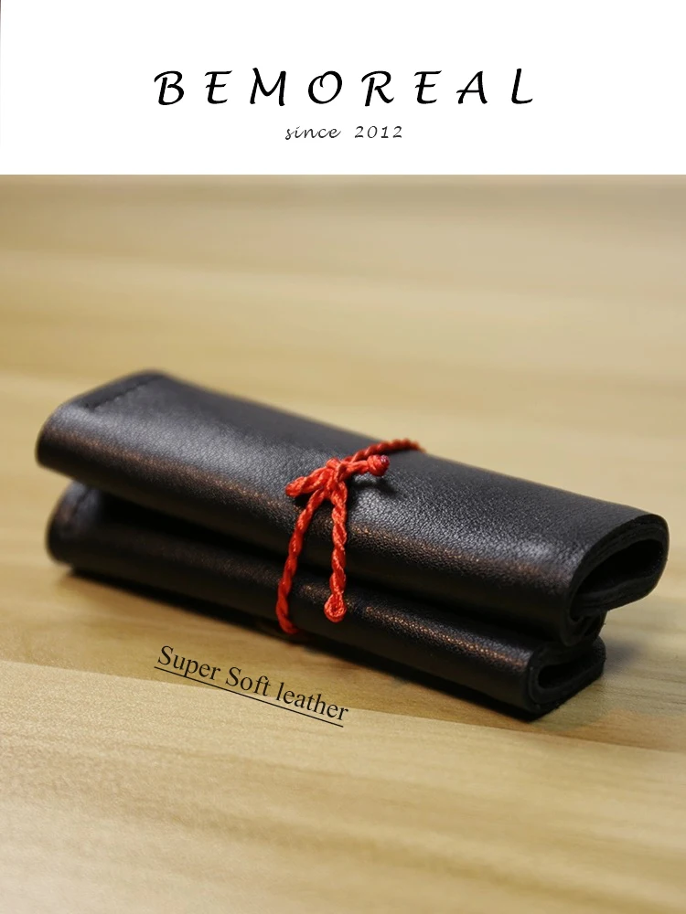 남성용 진짜 가죽 캐주얼 지갑, 럭셔리 디자인, 짧은 지갑, 슬림 카드 홀더, 솔리드 머니 백, 초박형 미니멀리스트 지갑