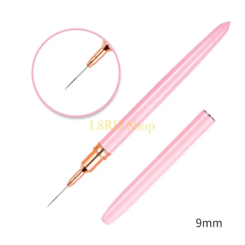 L8RD 5Pcs Art Liner Brushes Set Gel Polish Painting Design Brush Pen Set with Gold Handle for Pulling Lines