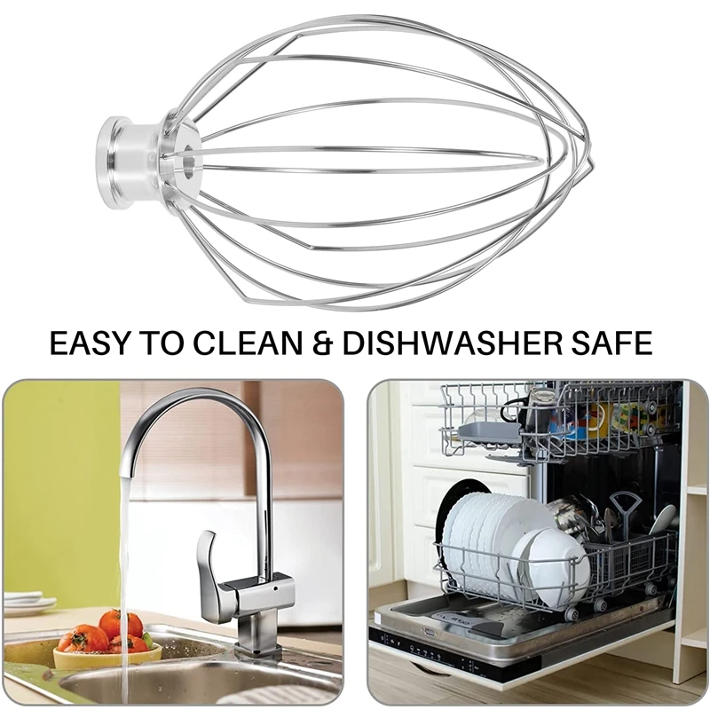 Wire Whip Attachment for Tilt-Head Stand Mixer for KitchenAid K5AWW 5 Quart  KSM50, KSM5 Egg Cream Stirrer Accessories