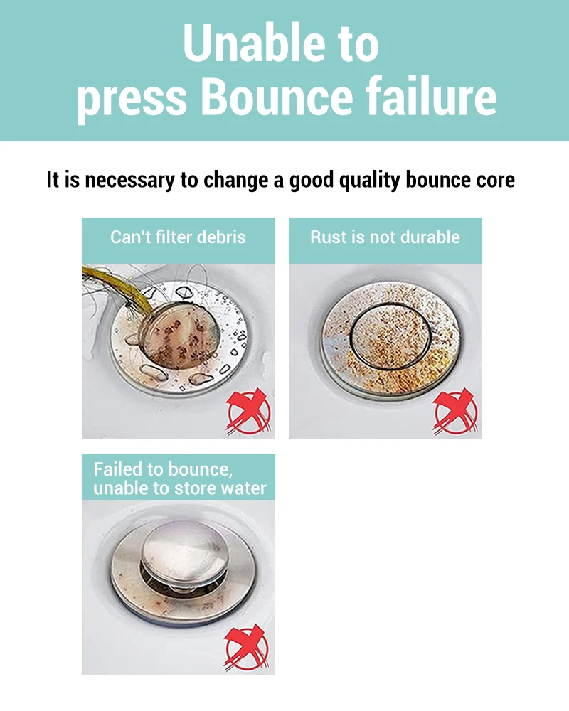 Description Picture 6 of itemBathroom Faucet Accessories Convenient Modern Easy To Install Durable Premium Brass Material Waste Stopper Sink Pop Up Drain