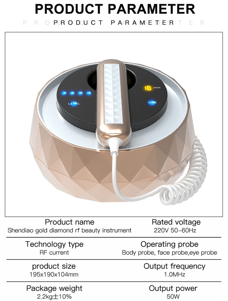 Máquina de belleza RF 3 en 1: dispositivo de lifting facial y corporal con radiofrecuencia