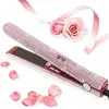 Straightener and curler 2 in 1 dazzling Rhinestone Crystal Bling Straightening crimped flat iron 30s fast heating dual voltage 1