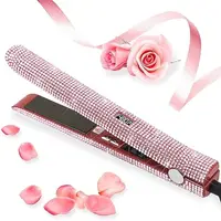 Straightener and curler 2 in 1 dazzling Rhinestone Crystal Bling Straightening crimped flat iron 30s fast heating dual voltage 1