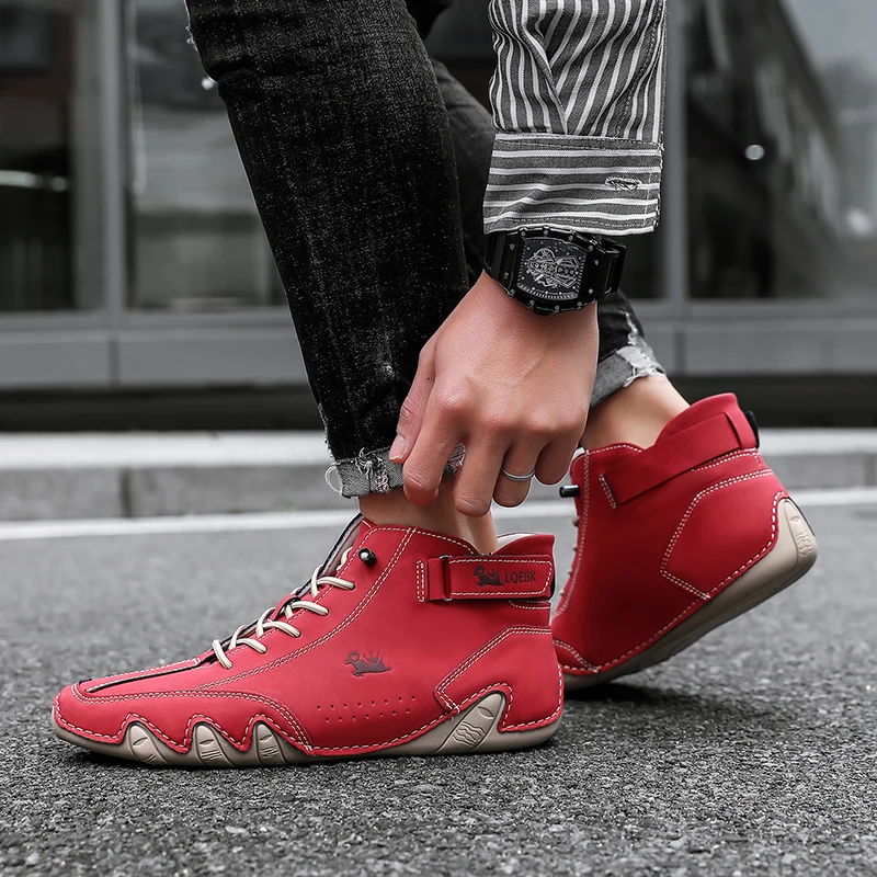 Men's Ankle Boots Outdoor Lightweight Casual Leather Shoes Spring Luxury Women's Shoes Snow Boots 2024 High Top Sports Shoes