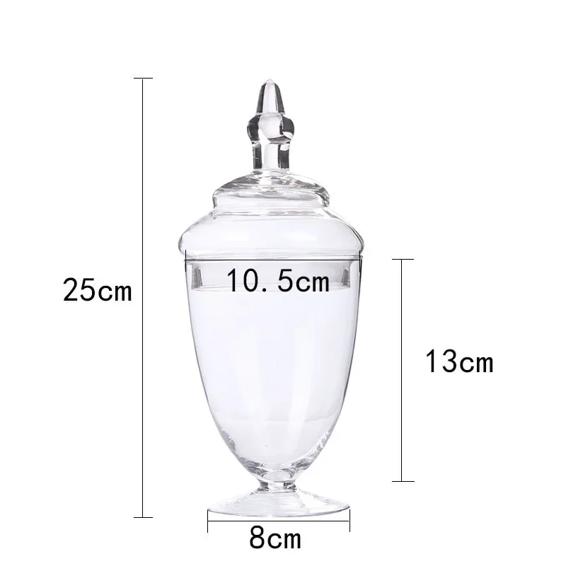 Transparent Glass Candy Jar Storage Tank Food Container Organizer Storage Bottle Decorative Jar Candy Box Dried Fruit Box Gift 3