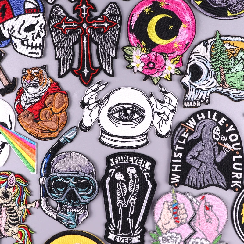 

Magic Ball Patch Skull/Finger Iron On Patches For Clothing DIY Embroidery Patch Embroidered Patches On Clothes Sewing Stickers