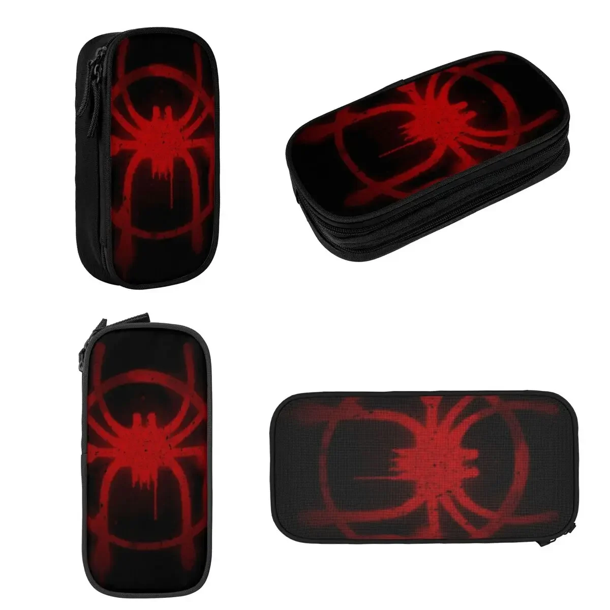 Miles Morales Spider Symbol Pencil Cases Large Storage Pen Bags Pen Box Pencil Pouch For Boys Girls Students Stationery School