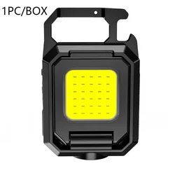 Compact Rechargeable Dual - Light COB Keychain - 3W (Black)