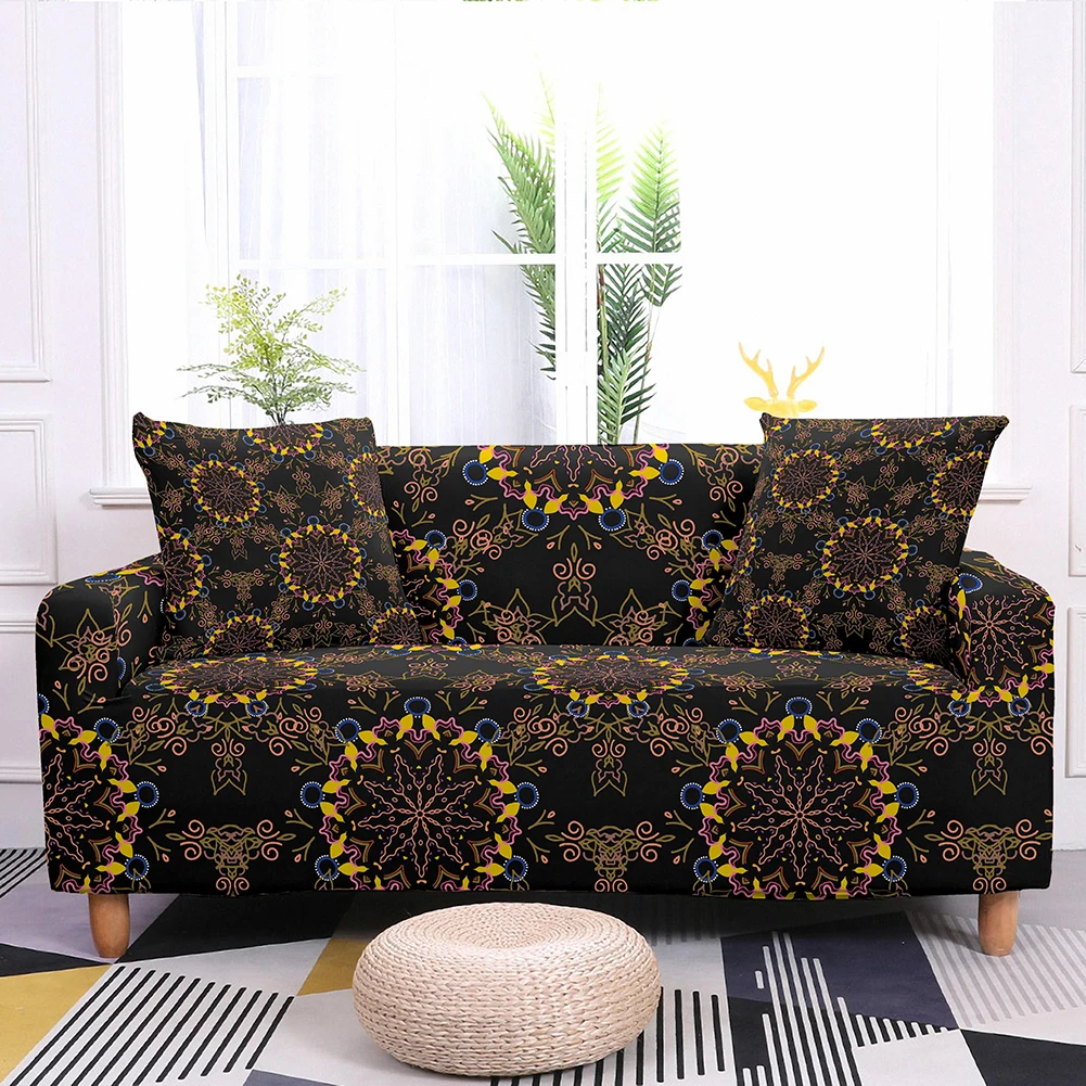 

Mandala Print Sofa Cover Bohemia Elastic Couch Cover For Living Room Polyester Sofa Slipcover 1/2/3/4 Seaters Armchair Protector