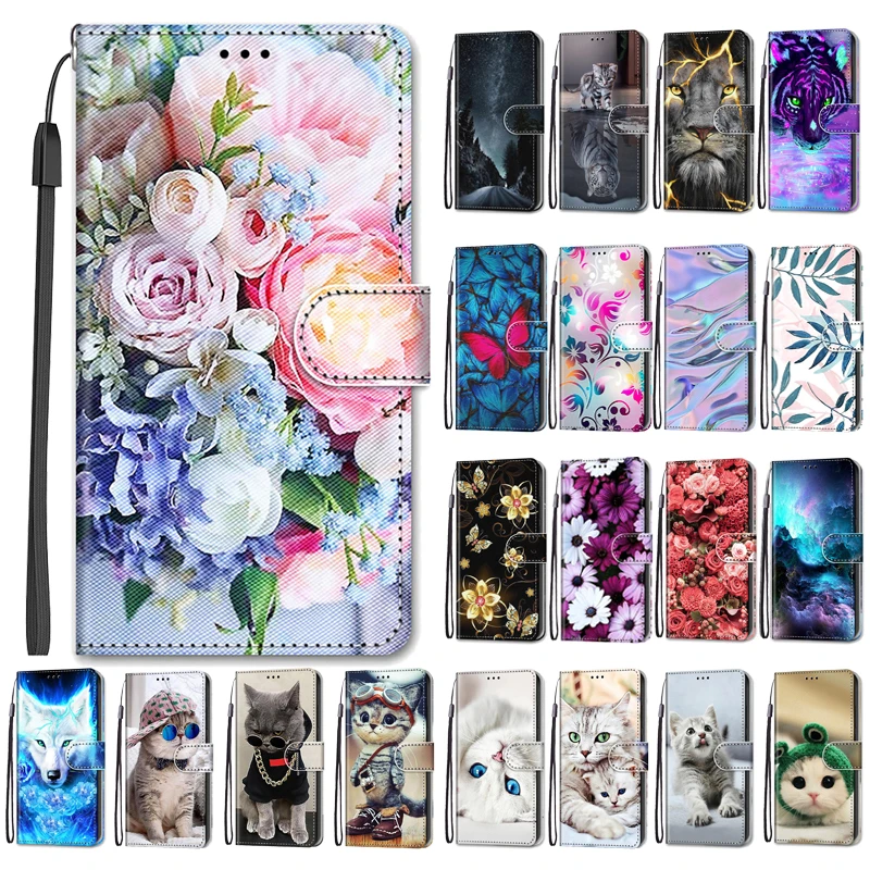 Чехол-книжка с цветочным рисунком для Samsung Galaxy A750 A7 A6 2018 SAM A7 A 7 A72018, кожаный чехол-бумажник для телефона, чехол-книжка с подставкой