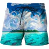 Summer Men's Shorts Quick Drying Hawaii Holiday Sports Swimming Trunks Fashion 3D Coconut Tree Printed Loose Sports Shorts 6XL 6