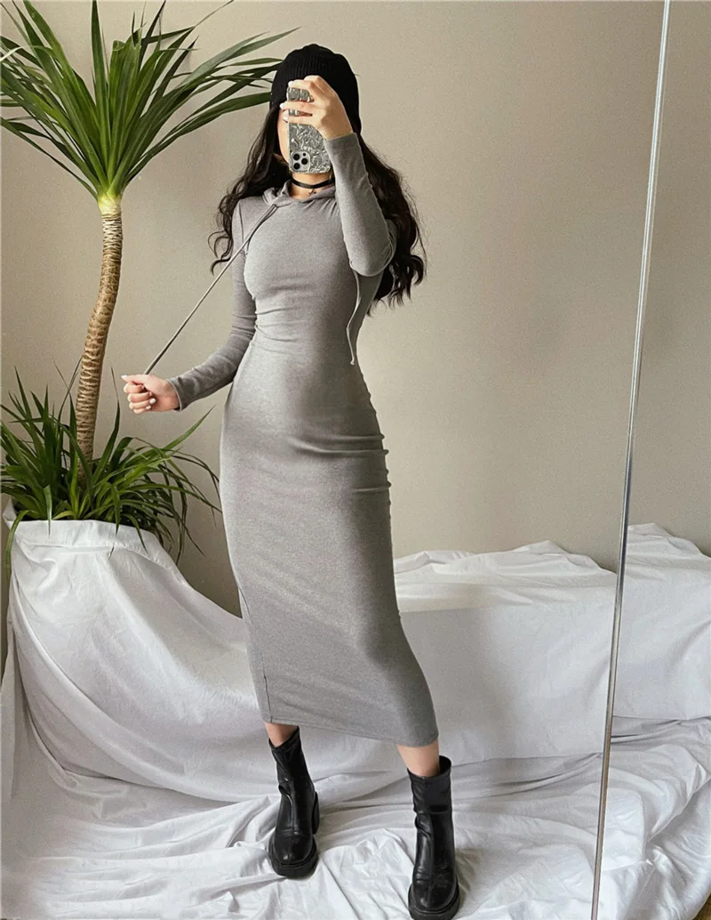 Sun-imperial Fitted Hooded Ribbed Jersey Midi Dress