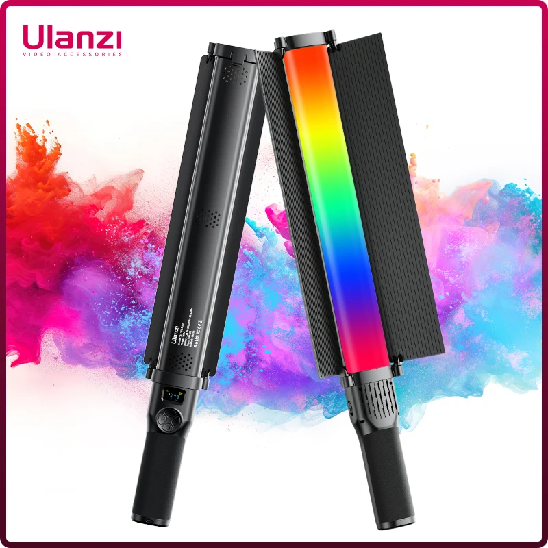 

Ulanzi VL360 RGB LED Light Stick Handheld Light Wand 2500K-10000K Dimmable Photography Lighting Tube Detachable Barn Door 38W