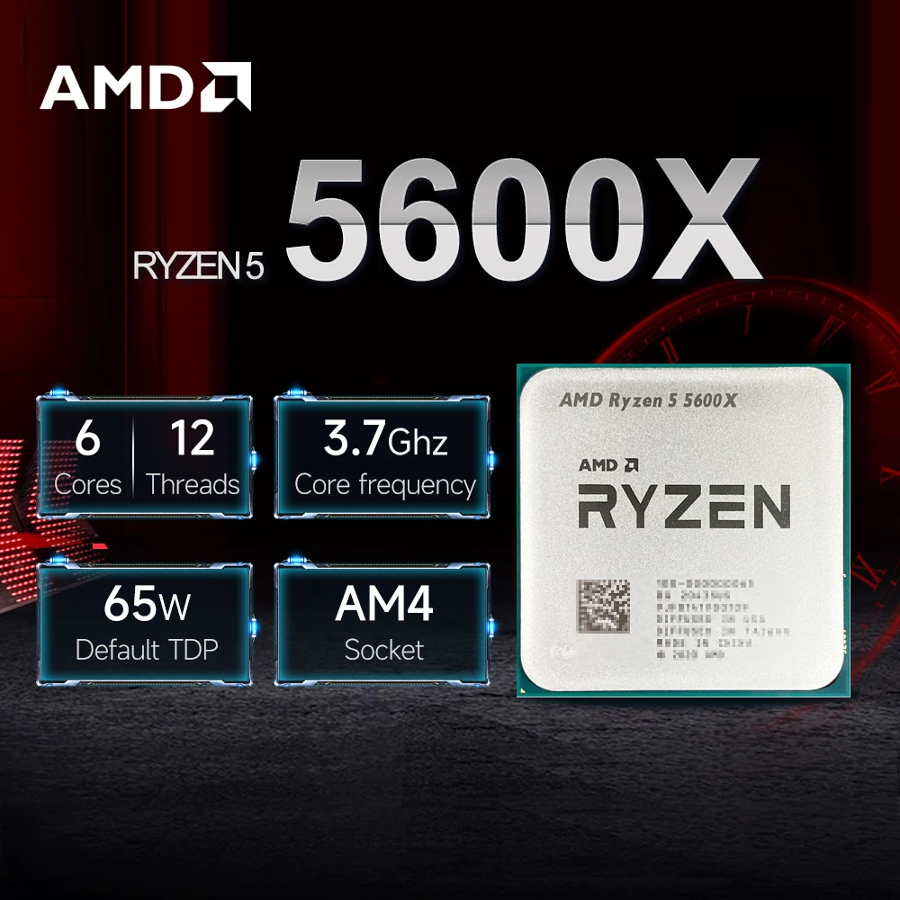 NEW AMD Ryzen 5 5600X L3=32M 7NM DDR4 3.7GHz 6-Core 12-Thread R5