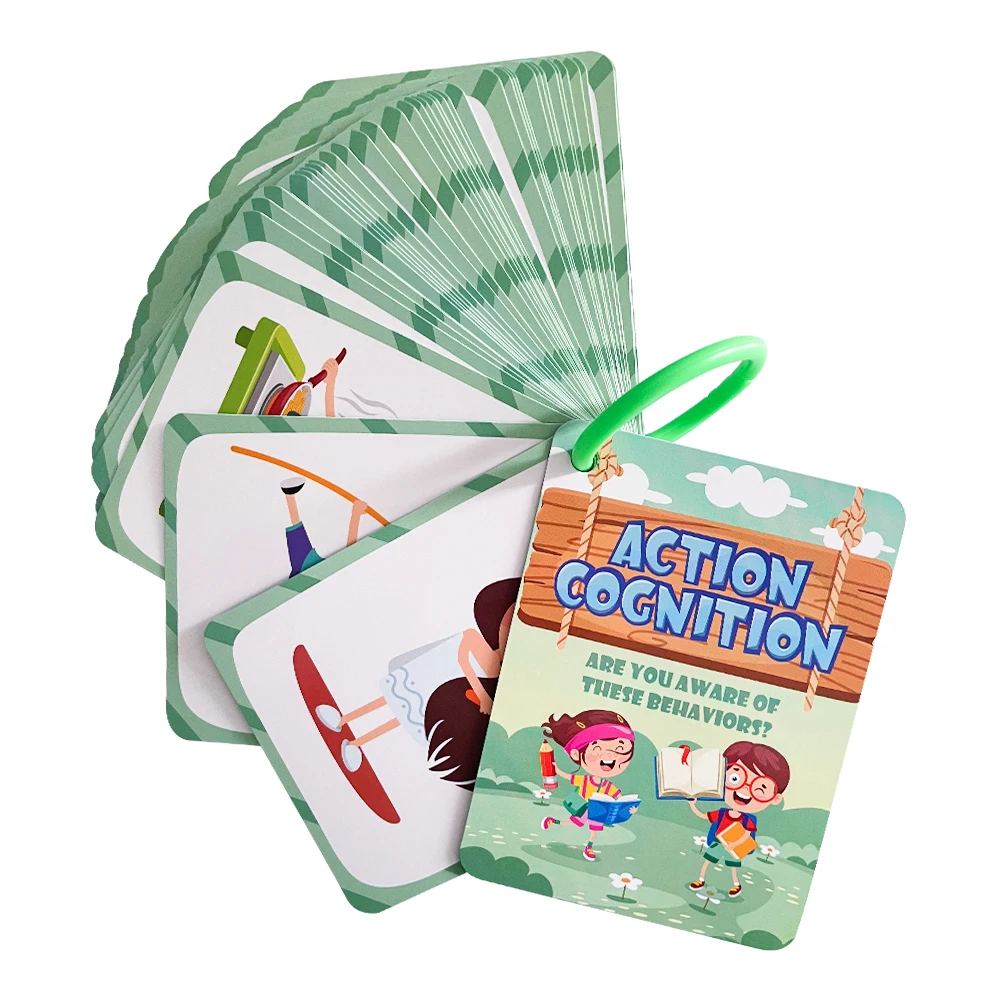 Kids Action Cognition Cards Funny Q&A Learning Classroom Interaction Aids English Teaching Educational Toys Montessori Material 4