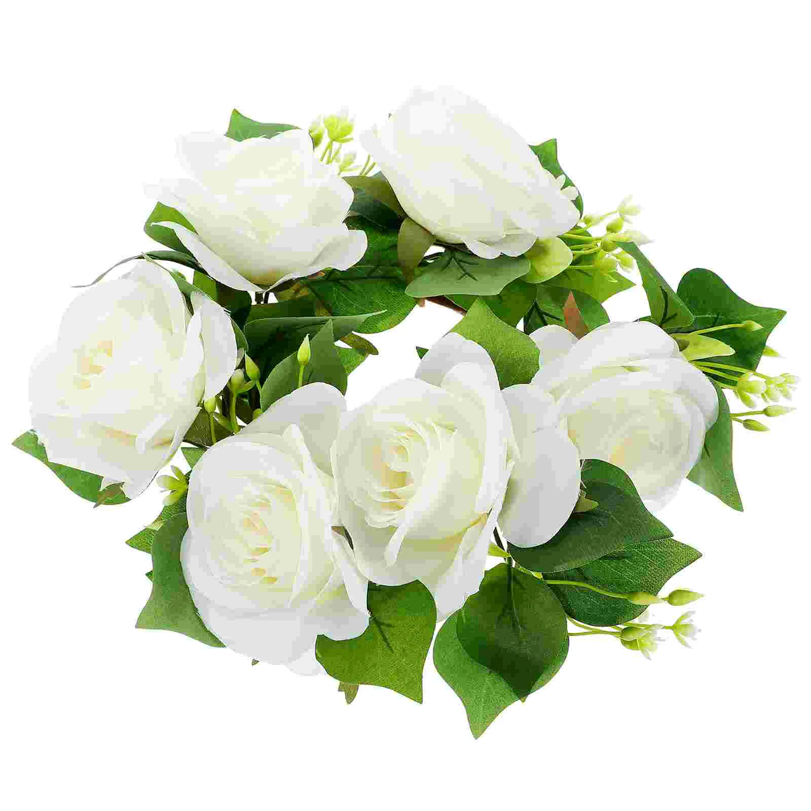 

Floral Wreath Silk Rose Ring Wedding Decoration Ring