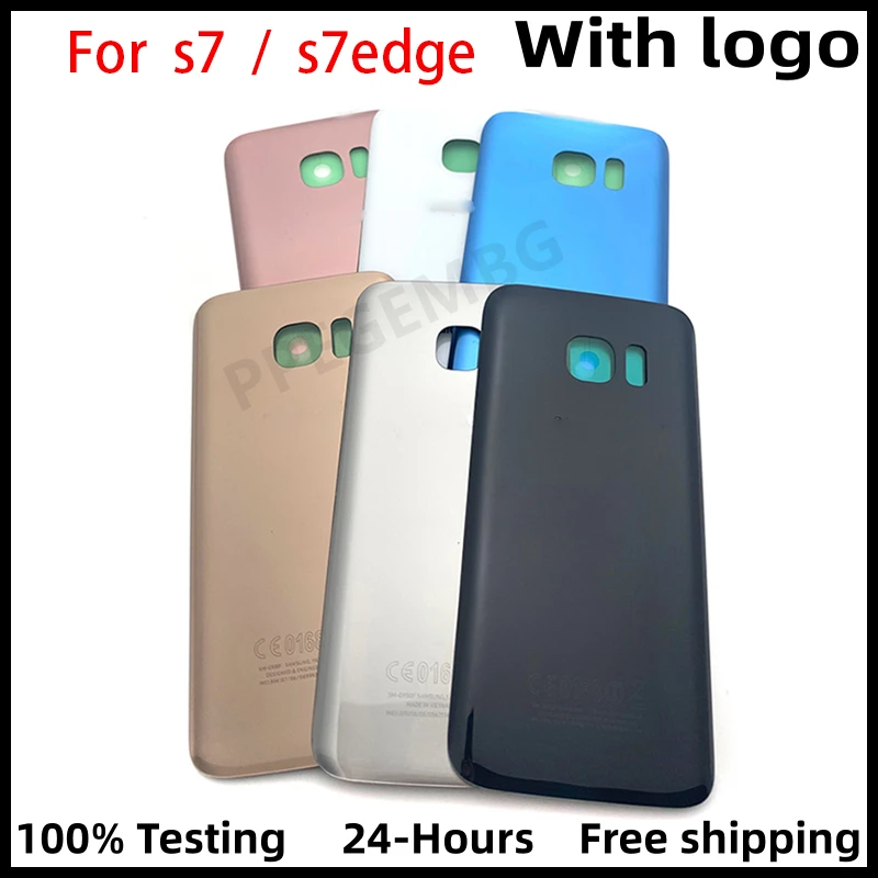 

For Samsung Galaxy S7 G930 G930F S7 Edge G935 Back Battery Cover Rear Lid Door Housing Case Glass Panel Camera Lens Adhesive
