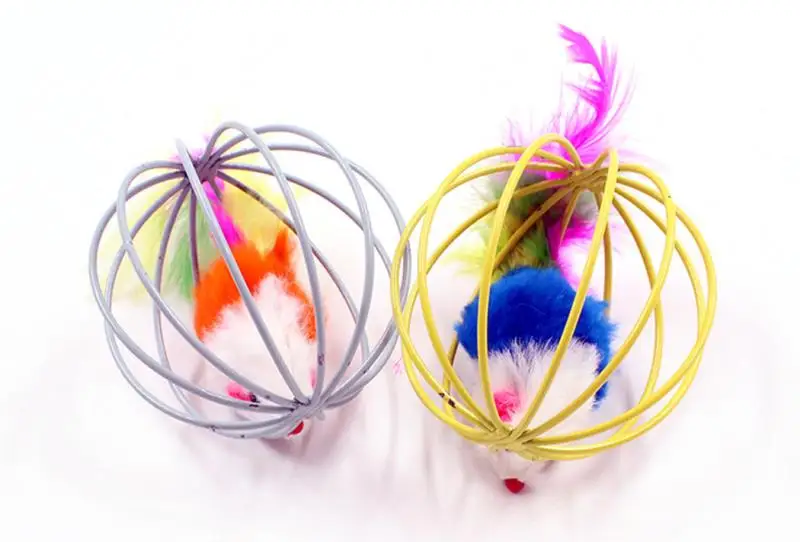 1pc Pet Cat Toy Funny Mouse In Cage Cat Interactive Toy Cat Play Toy Cat Mouse Toy Pet Supplies Pet Accessories