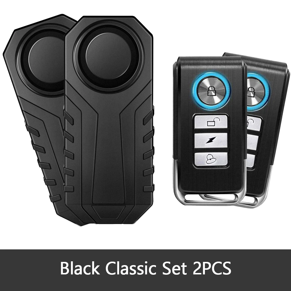 Motorcycle and Bicycle Anti-Theft Wireless Alarm System with Remote Control and Waterproof Design, 113dB Security Alert