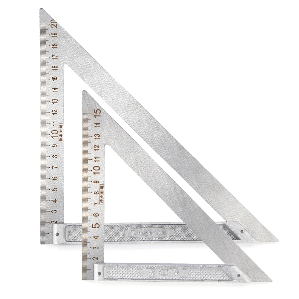 90 Right Angle Stainless Steel Triangle Ruler Woodworking Drawing Tools