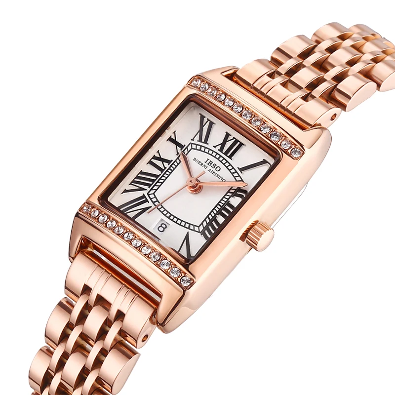 Luxury Brand Women Watch Rectangular Golden Steel Romantic Quartz Hand Clock Female Waterproof Elegant Ladies Wristwatch Silver