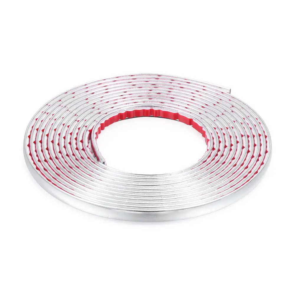 Chrome Moulding Trim Car Door Protector Stickers Strip Bumper Grill Car Anti-Collision Tape Door Edge Guard Plate Bright Sticker