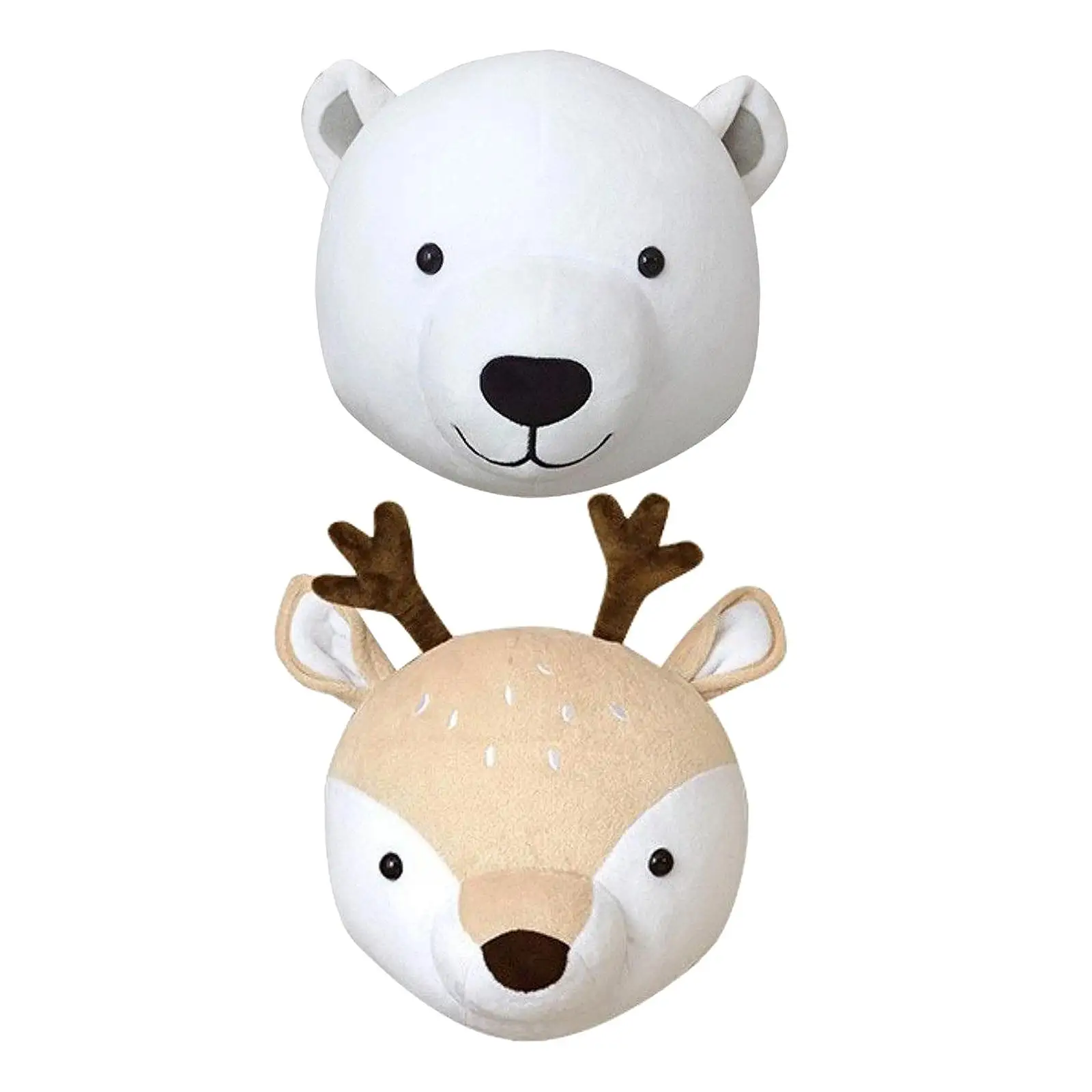 Cute Animal Bear/Deer Head Stuffed Plush Doll Kids Girls Bedroom Wall Hanging Ornament Home Decoration Pendent Photo Props plush doll,anime plush doll,plush pendant