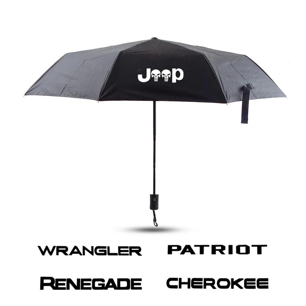 Car Fully Automatic Folding Umbrella Accessories for Jeep CHEROKEE COMMANDER COMPASS LIBERTY PATRIOT RENEGADE WRANGLER RUBICON