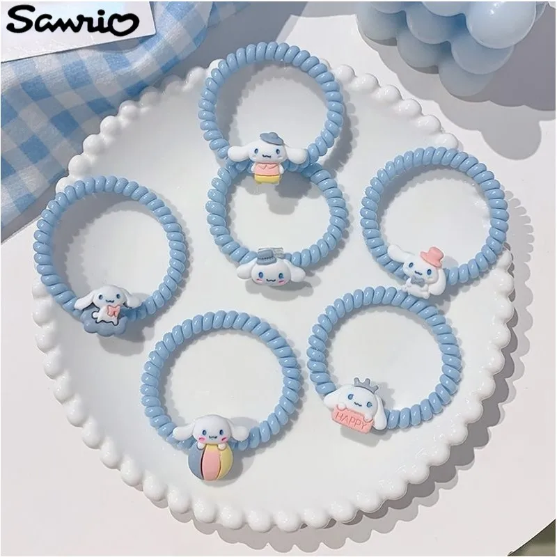 

Sanli Kawaii Anime Cartoon New Cute Cinnamon Roll Haze Blue Phone Cord Super Sweet Bracelet Gift Girlfriend Rubber Band Bracelet
